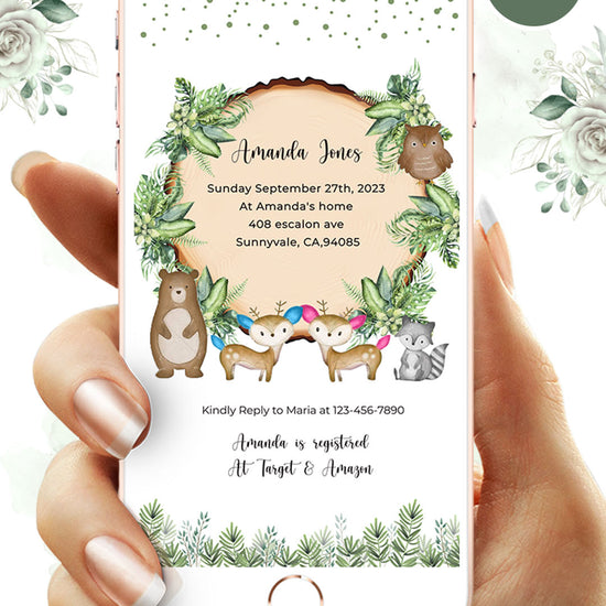Woodland Baby Shower Video Invitation