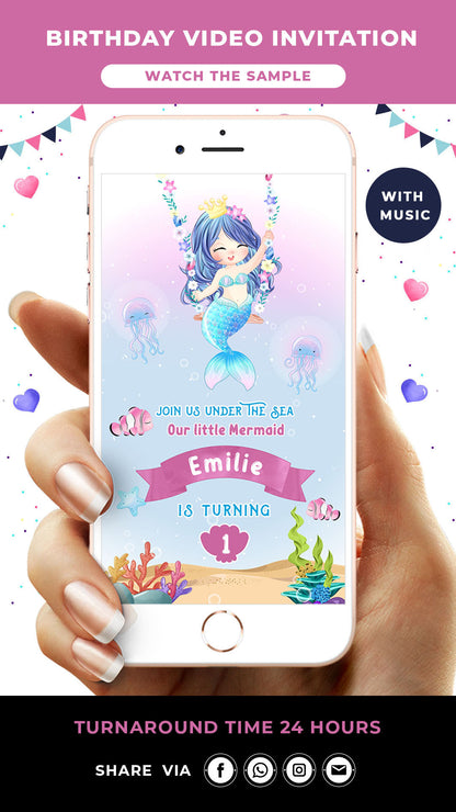 Mermaid Birthday Video Invitation