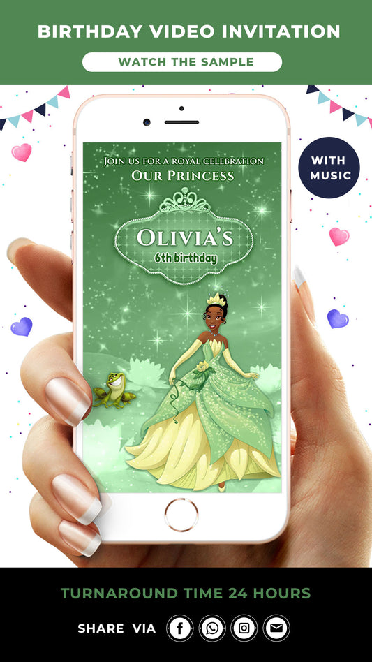 Princess Tiana Birthday Video Invitation