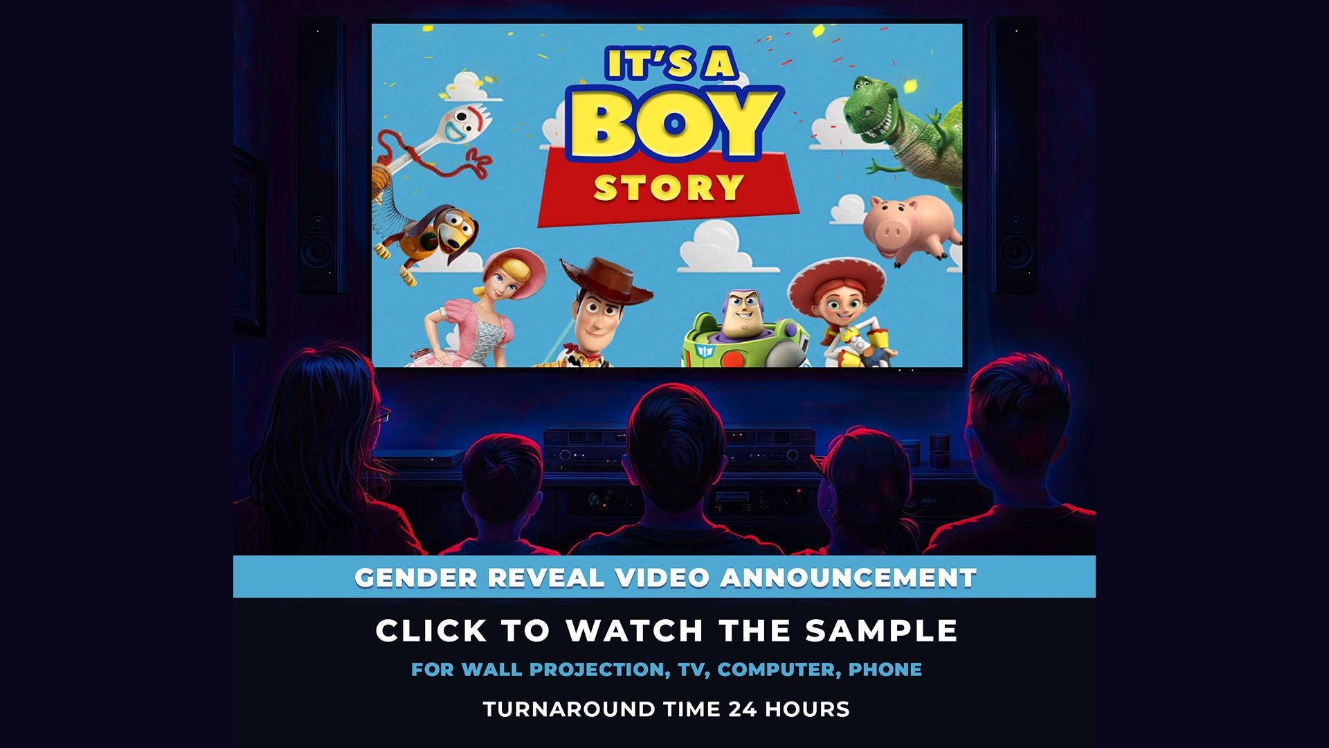 Toy Story Gender Reveal Movie for boy