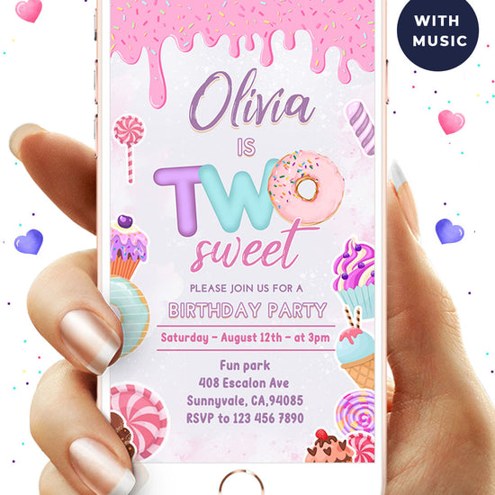 Two Sweet Birthday Video Invitation