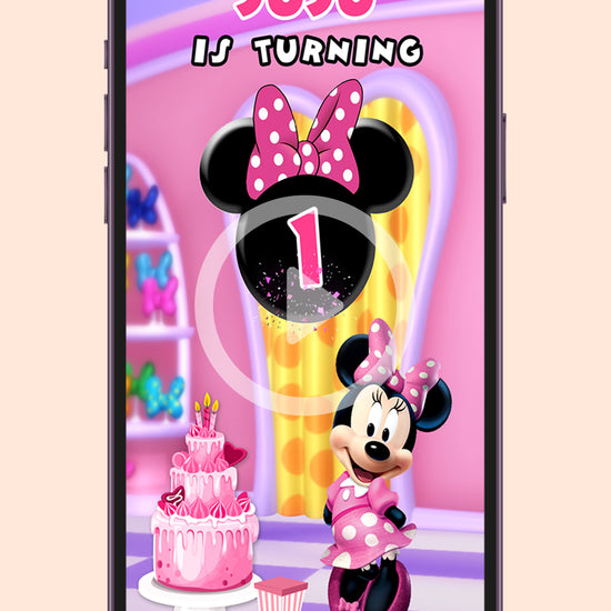 Digital Minnie Mouse Birthday Video Invitation