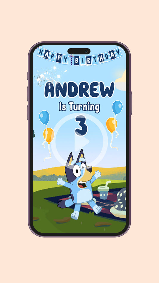 Bluey Birthday Video Invitation