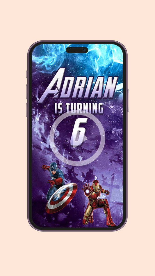 Digital Avengers Birthday Video Invitation