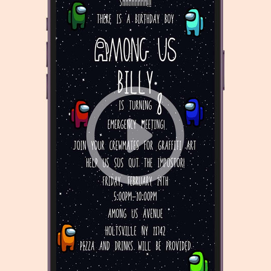 Among Us Birthday Video Invitation