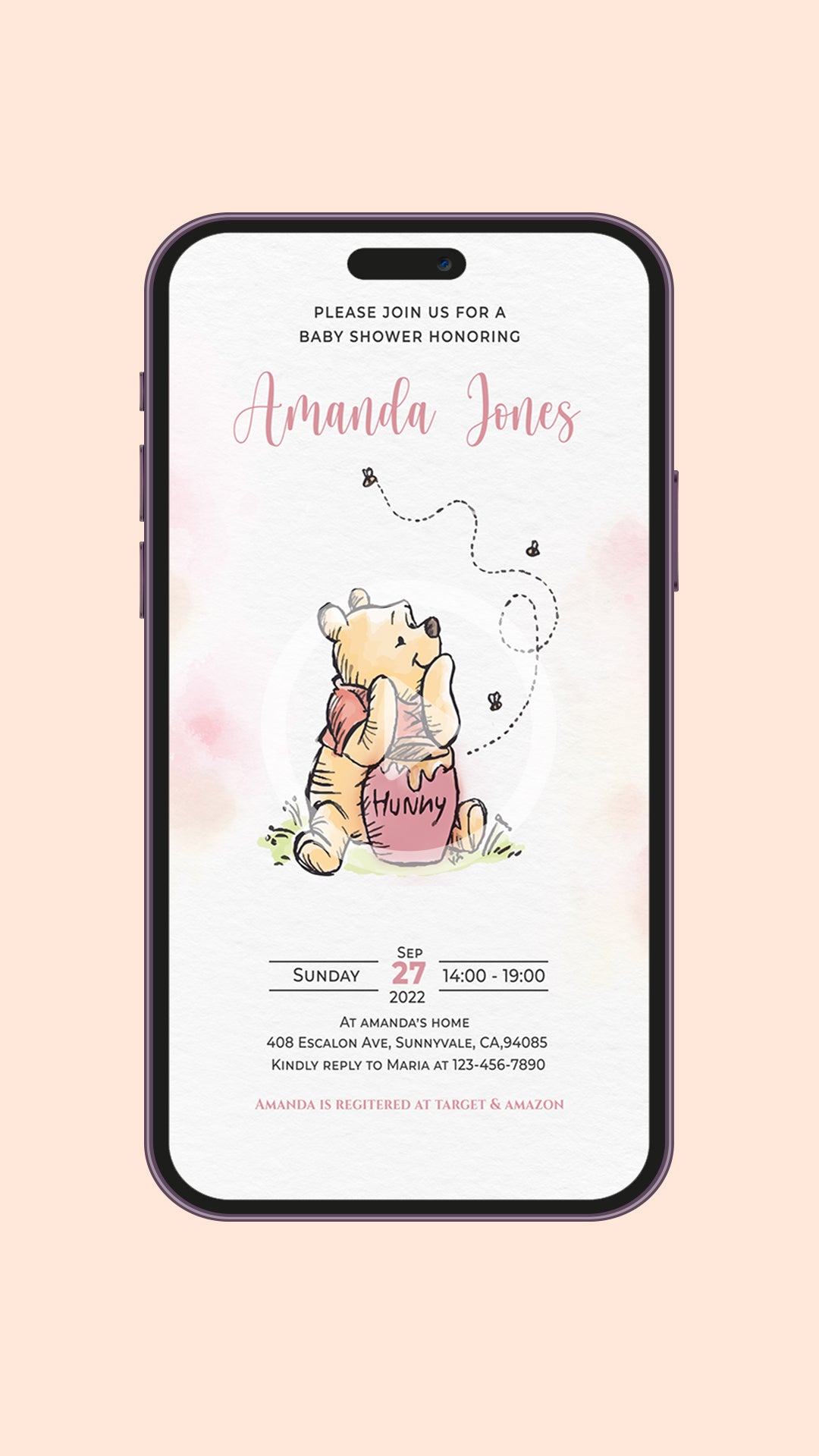 Winnie The Pooh Baby Shower Video Invitation Girl