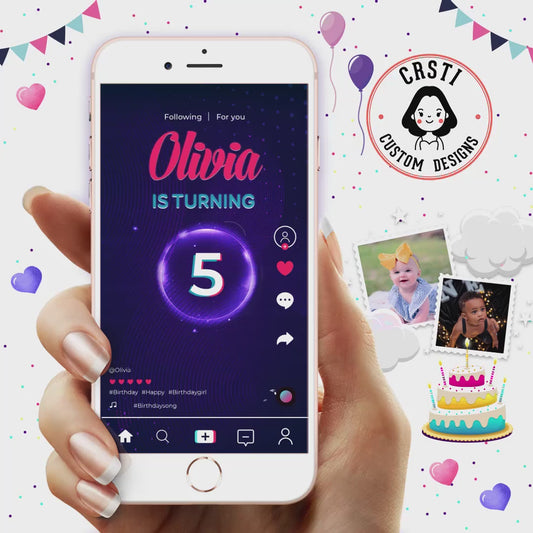 Viral Celebration: TikTok Birthday Digital Video Invitation!