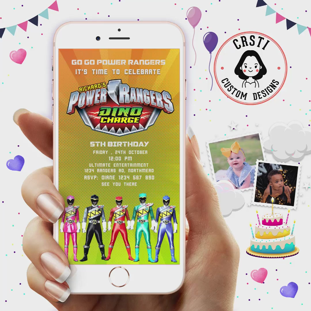Morphin' Time: Power Rangers Birthday Digital Video Invitation!