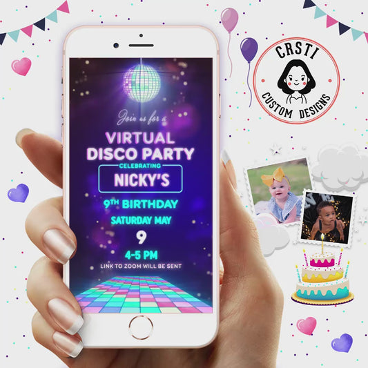 Disco Fever: Groovy Birthday Digital Video Invite Template!