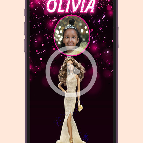 Black Barbie Birthday Video Invitation