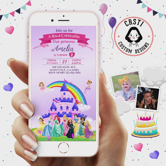 Princess Magic: Disney Birthday Digital Video Invite Template!