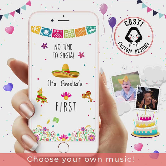 Fiesta Fun: First Birthday Invitation Card Template Fiesta Fiesta!