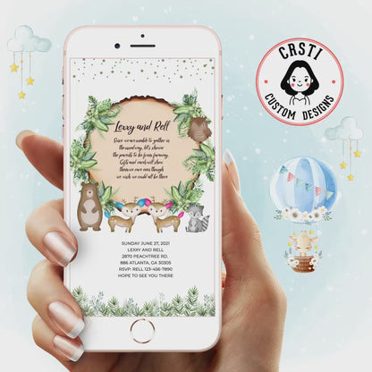 Enchanted Forest: Woodland Baby Shower Digital Invitation