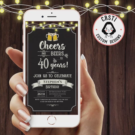 Cheers & Beers Digital Video Invitation (Any Age)