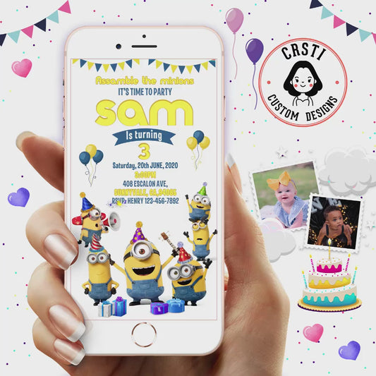 Mischievous Minions: Birthday Video Invitation for a Whimsical Celebration!