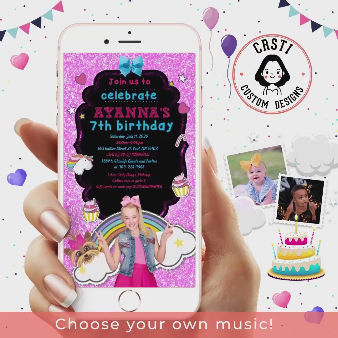Dance Party Extravaganza: JoJo Siwa Birthday Digital Video Invite!