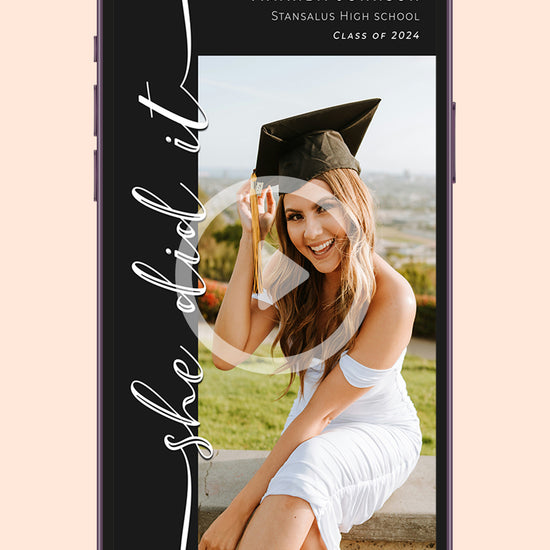 She Did It Graduation Video Invitation