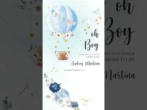 It's a Boy Baby Shower Video Invitation