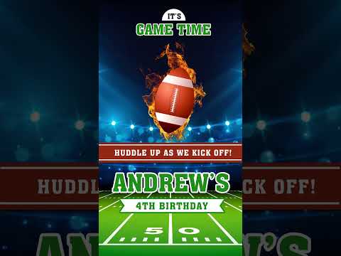 Football Birthday Video Invitation