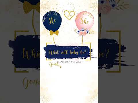 Balloon Magic: Blue Pink Gender Reveal Video Invite Template!