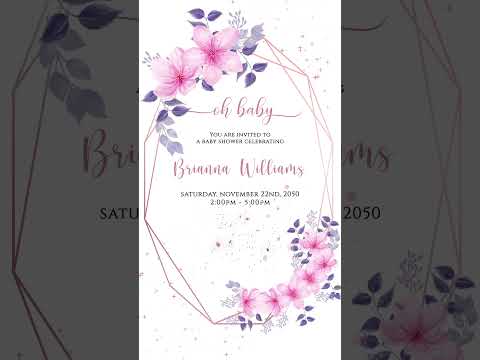 Floral Baby Shower Video Invitation