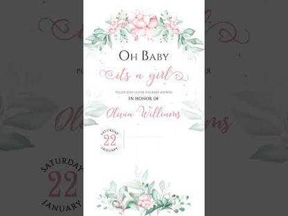 Girl Baby Shower Video Invitation