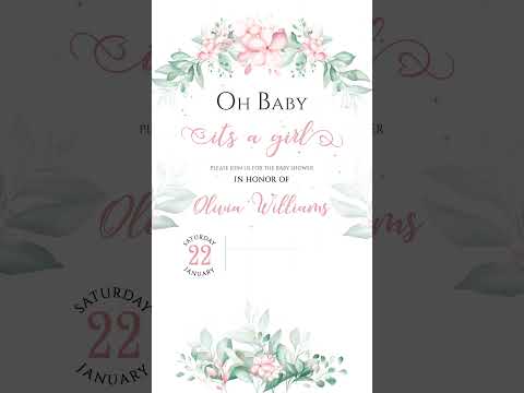 Girl Baby Shower Video Invitation