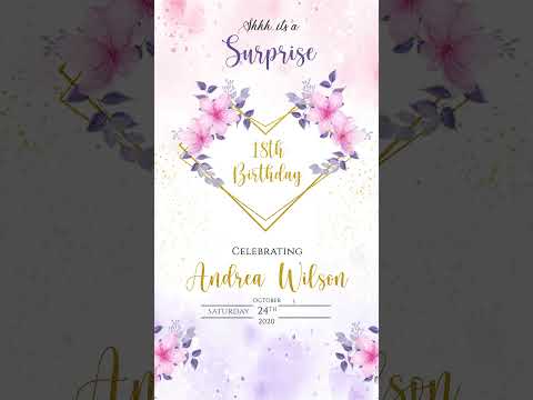 Artistic Surprise: Watercolor Adult Birthday Digital Video Invitation!