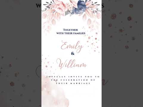 Elegant Blooms: Floral Wedding Digital Video Invitation Template!