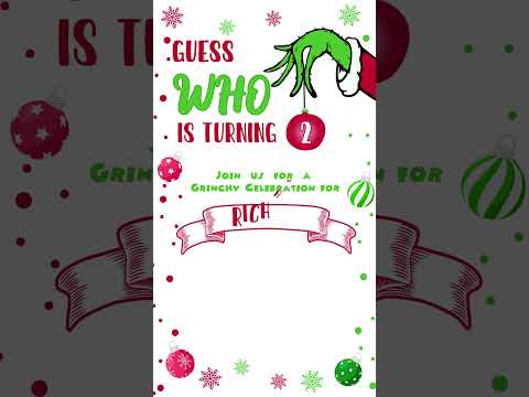 Grinch Birthday Video Invitation