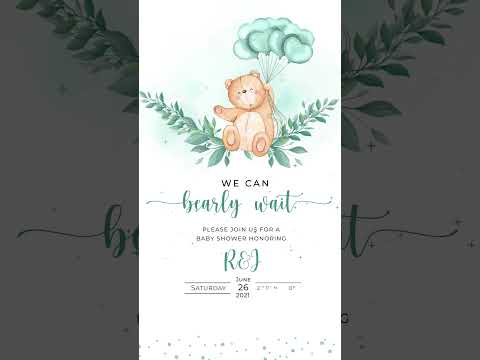 Bear Baby Shower Video Invitation