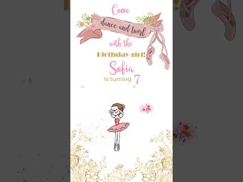 Graceful Celebration: The Ballerina Digital Birthday Video Invitation!