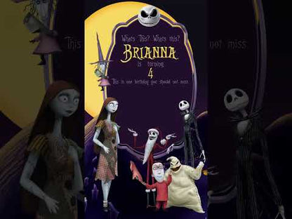 Nightmare Before Christmas Birthday Animated Invitation