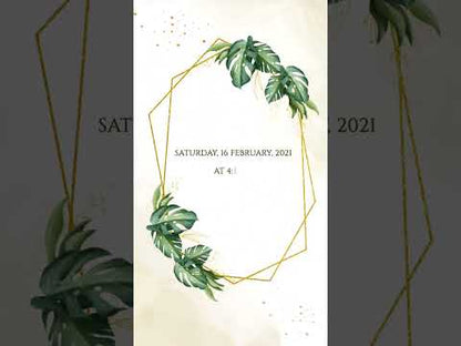 Elegant Vows: Greenery & Gold Wedding Digital Video Invite Template!