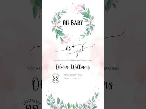 Precious Arrival: It's a Girl Baby Shower Digital Video Invitation!