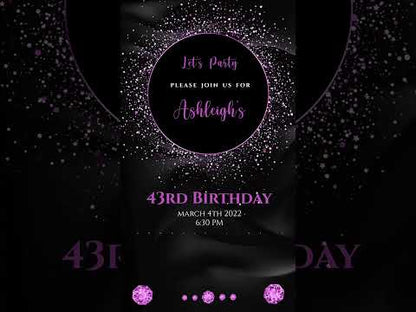 Elegant Diamond Theme: Adult Birthday Digital Video Invite!