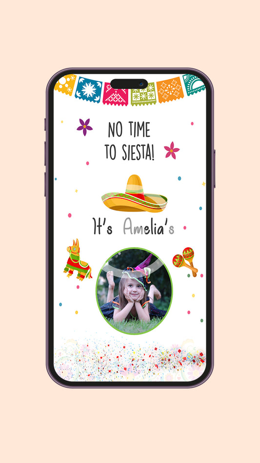 First Fiesta Digital Birthday Video Invitation