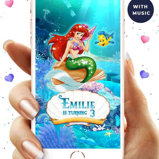 Little Mermaid Birthday Video Invitation